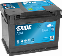 Exide EK 600 AGM [- +] 60А/ч